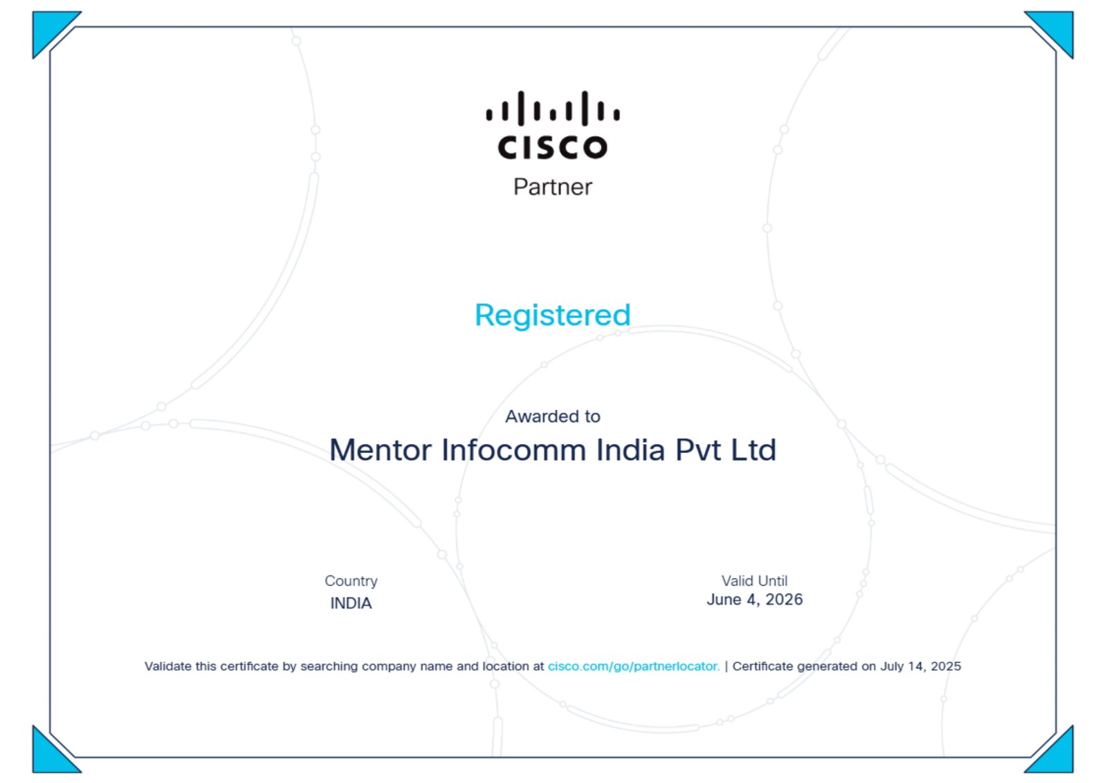 Cisco Partner Certificate